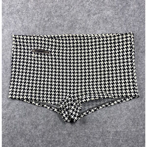 Helanca Swim Trunks Mens Medium Black White Houndstooth Retro 1960's